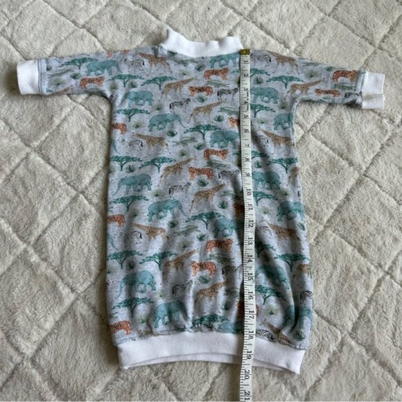 Boutique | Grey & Safari Print Oversized Sweater Dress | Size 12-18 Months - Picture 9 of 9